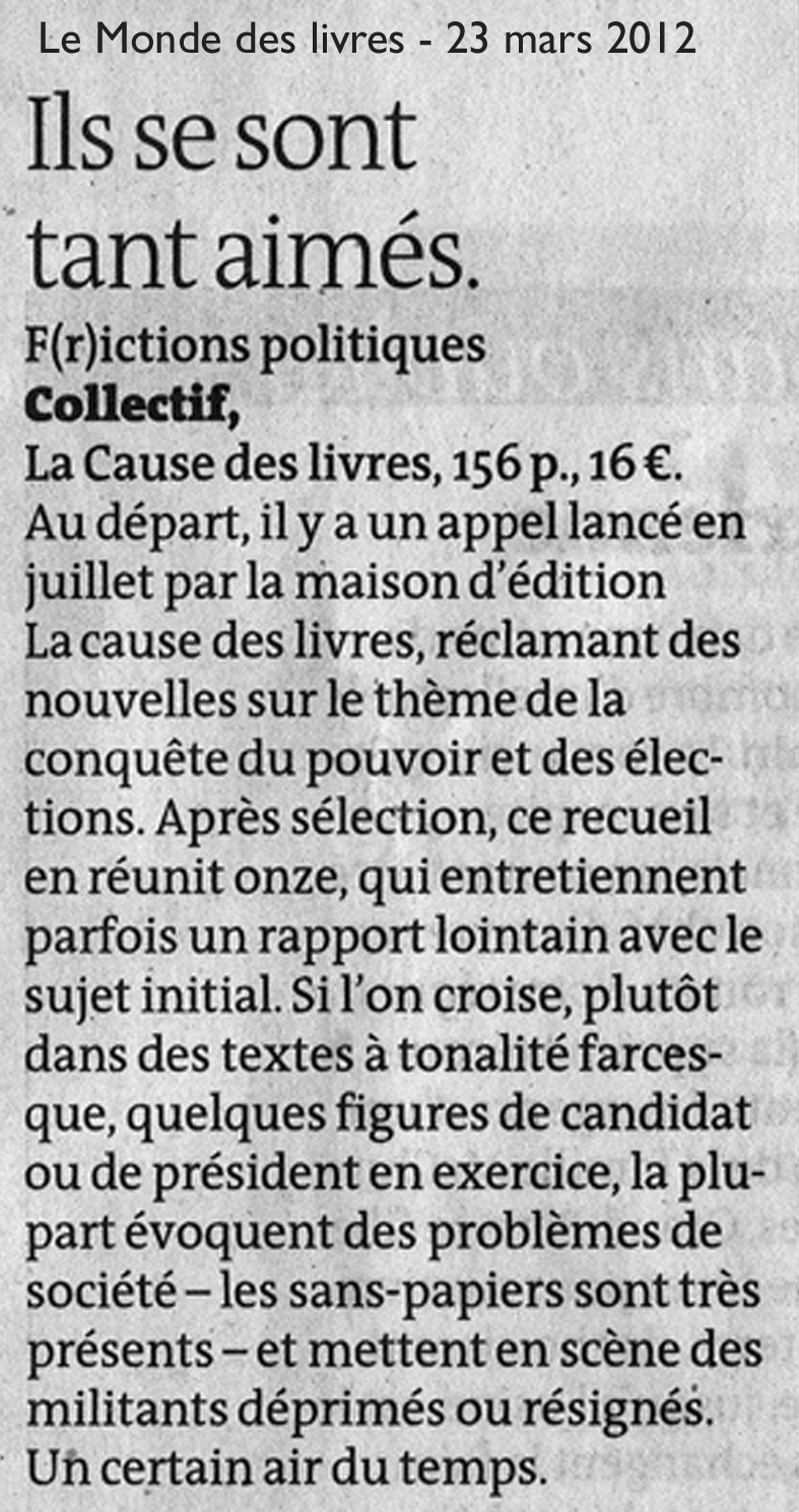 Le Monde-F(r)ictions politiques